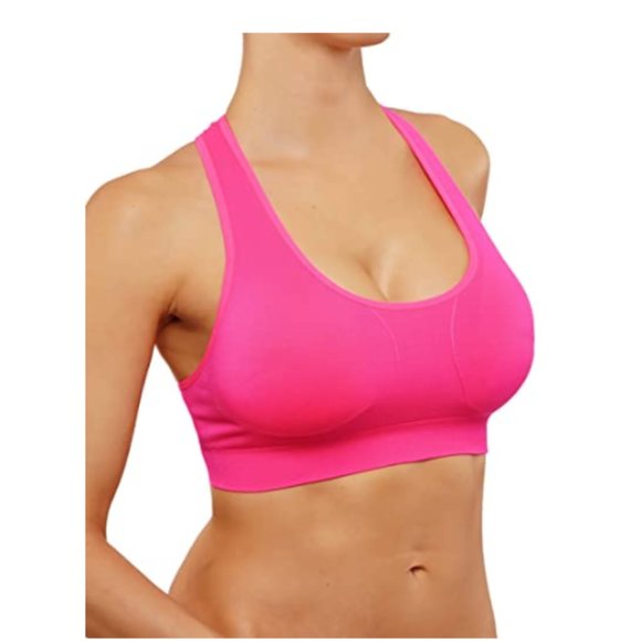 Women's Yoga Bra with Removable Pads! Racer T-Back